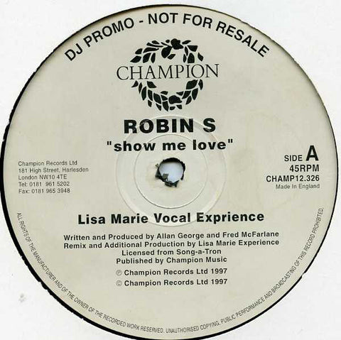 Robin S* : Show Me Love (2x12", Promo) - Vinyl Record