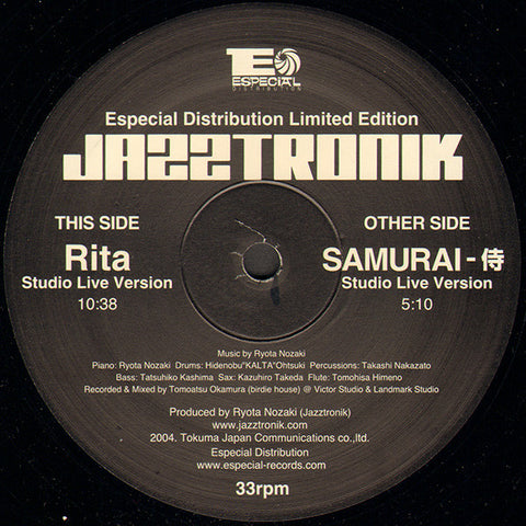 Jazztronik : Rita (Studio Live Version) / Samurai (Studio Live Version) (12", Ltd) - Vinyl Record