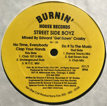 Street Side Boyz : No Time, Everybody Clap Your Hands (12