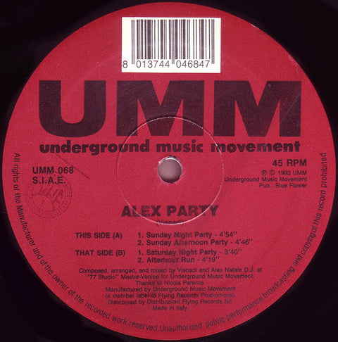 Alex Party : Alex Party (12") - Vinyl Record