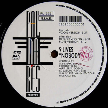 9 Lives - Nobody Vinyl Vinly Record