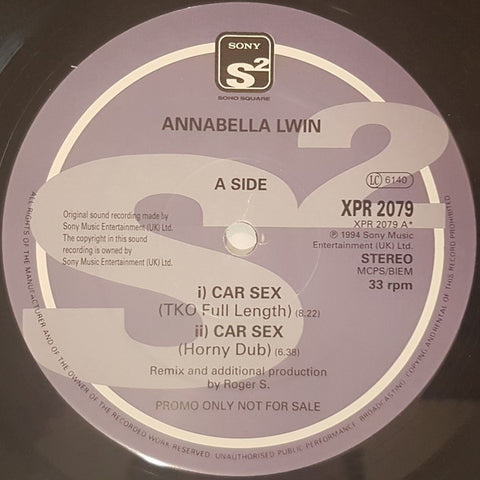 Annabella Lwin : Car Sex (12", Promo) - Vinyl Record