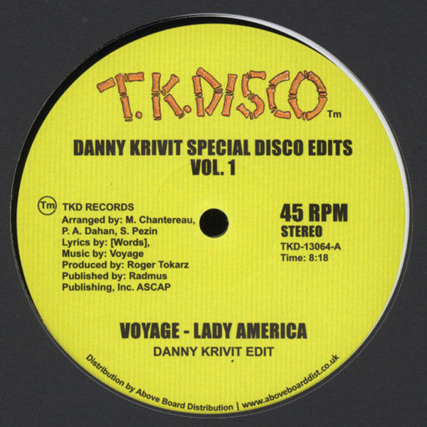 Danny Krivit / Voyage : Special Disco Edits Vol. 1  (12")