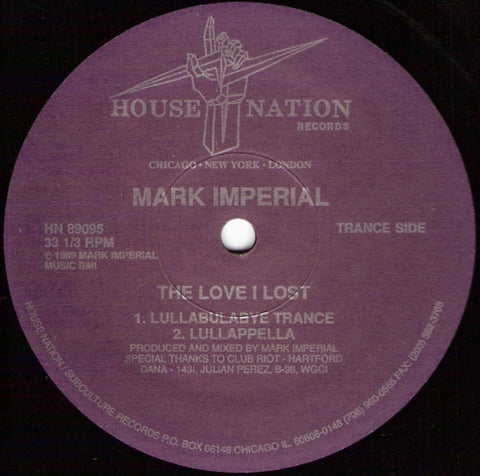 Mark Imperial : The Love I Lost (Remix) (12") - Vinyl Record