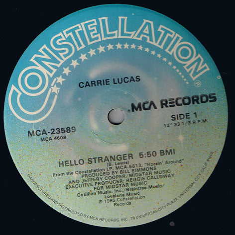 Carrie Lucas : Hello Stranger (12", Glo) - Vinyl Record