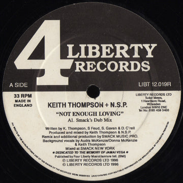 Keith Thompson + N.S.P.* : Not Enough Loving (12