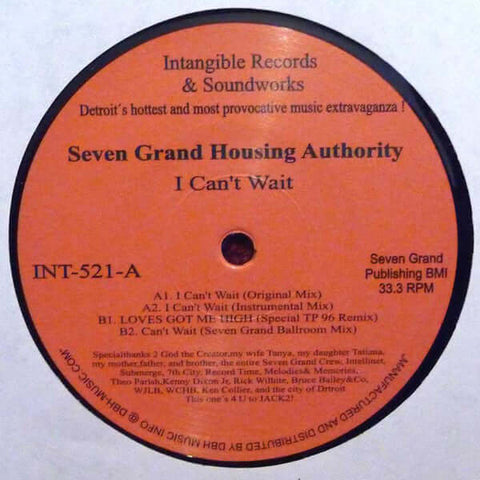 Seven Grand Housing Authority : I Can't Wait (12", RE) is available for sale at our shop at a great price. We have a huge collection of Vinyl's, CD's, Cassettes & other formats available for sale for music lovers - Vinyl Record