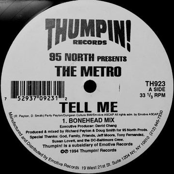 95 North Presents The Metro - Tell Me Vinyl Vinly Record
