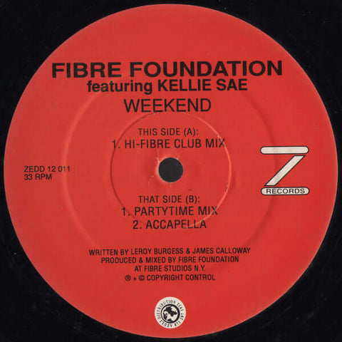 Fibre Foundation Featuring Kellie Sae* : Weekend (12") is available for sale at our shop at a great price. We have a huge collection of Vinyl's, CD's, Cassettes & other formats available for sale for music lovers - Vinyl Record