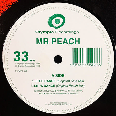 Mr. Peach : Let's Dance (12") - Vinyl Record