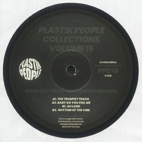 Marc Cotterell / Dominic Balchin - Plastik People Collections Vol 16 - Vinyl Record