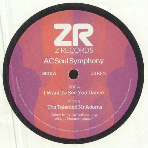 AC Soul Symphony - I Want To See You Dance - Artists AC Soul Symphony Genre Disco Release Date 13 Oct 2023 Cat No. ZEDD 12361 Format 12" Vinyl - Z Records - Z Records - Z Records - Z Records - Vinyl Record