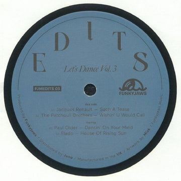 Jacques Renault / The Patchouli Brothers / Paul Older / Elado - Let's Dance Vol 3 - Artists Jacques Renault / The Patchouli Brothers / Paul Older / Elado Style Disco House, Disco Funk Release Date 26 Apr 2024 Cat No. FJMEDITS 03 Format 12