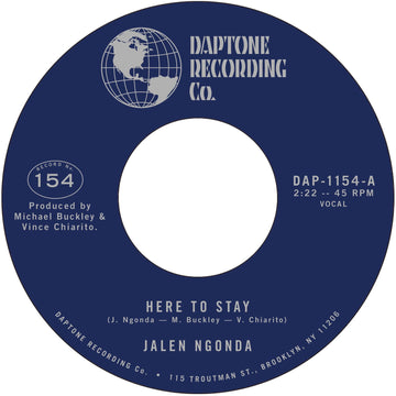 Jalen Ngonda - Here To Stay - Artists Jalen Ngonda Style Soul Release Date 19 Apr 2024 Cat No. DAP-1154 Format 7