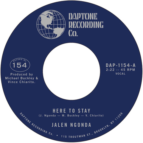 Jalen Ngonda - Here To Stay - Artists Jalen Ngonda Style Soul Release Date 19 Apr 2024 Cat No. DAP-1154 Format 7" Vinyl - Daptone Records - Daptone Records - Daptone Records - Daptone Records - Vinyl Record
