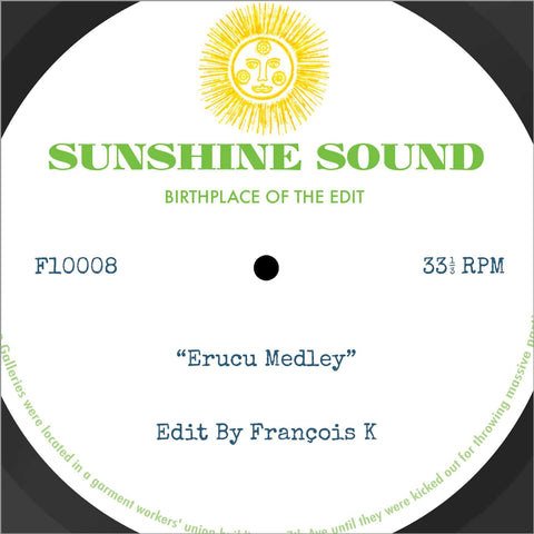 Sunshine Sound - Erucu Medley - Artists Sunshine Sound Genre Disco Release Date 15 Dec 2023 Cat No. F10008 Format 10" Vinyl - Sunshine Sound - Sunshine Sound - Sunshine Sound - Sunshine Sound - Vinyl Record