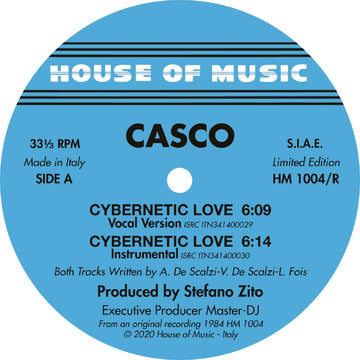 Casco - Cybernetic Love - Artists Casco Genre Italo-Disco, Reissue Release Date 16 Jun 2023 Cat No. HM 1004/R Format 12
