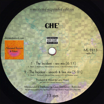 Ché (Larry Heard) - The Incident - Artists Ché (Larry Heard) Genre Deep House Release Date 23 Feb 2024 Cat No. ML2313 Format 12
