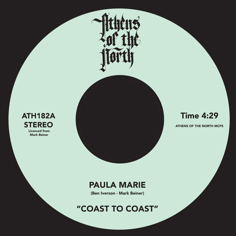 Coast to Coast - Paula Marie - Artists Coast to Coast Style Disco, Soul Release Date 24 May 2024 Cat No. ATH182 Format 7" Vinyl - Coast to Coast - Paula Marie - Athens Of The North - Athens Of The North - Vinyl Record