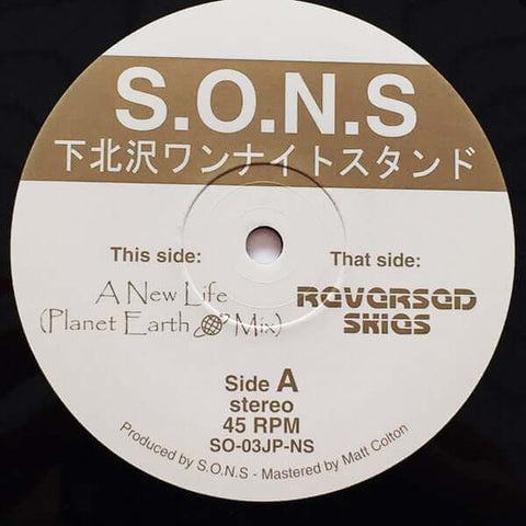 S.O.N.S - Shimokitazawa One Night Stand - Artists S.O.N.S Genre House, Ambient, Breaks Release Date 1 Jan 2017 Cat No. SO-03JP-NS Format 12" Vinyl - S.O.N.S - S.O.N.S - S.O.N.S - S.O.N.S - Shimokitazawa One Night Stand - S.O.N.S - S.O.N.S - Vinyl Record