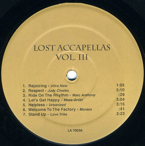 Various - Lost Accapellas Vol. III - Vinyl Record