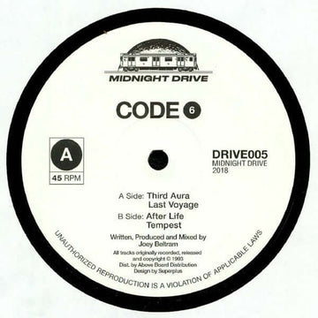 Code 6 - Untitled - Artists Code 6 Style Techno, Reissue Release Date 23 Feb 2024 Cat No. DRIVE005 Format 12