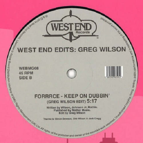 Greg Wilson - West End Edits - Artists Greg Wilson Style Disco, Boogie Release Date 1 Jan 2018 Cat No. WEBMG08 Format 2 x 12" Vinyl - West End Records - West End Records - West End Records - West End Records - Vinyl Record