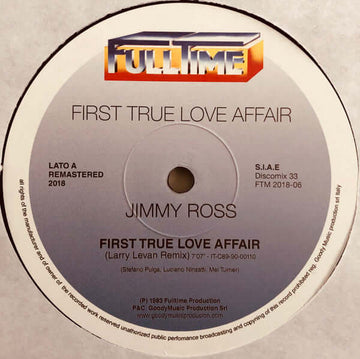 Jimmy Ross - First True Love Affair Vinly Record