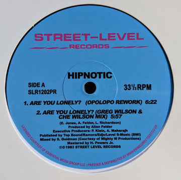 Hipnotic - Are You Lonely Remixes - Artists Hipnotic Genre Soul, Disco, Boogie, Beatdown, Funk Release Date 1 Jan 2019 Cat No. SLR1202PR Format 12