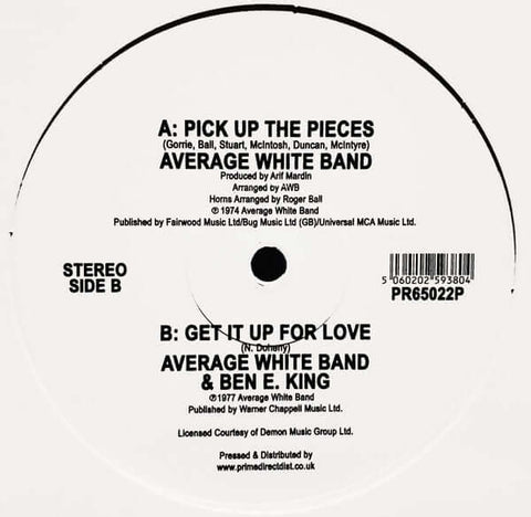 Average White Band - Pick Up The Pieces / Get It Up For Love - Artists Average White Band Genre Soul, Reissue Release Date 1 Jan 2019 Cat No. PR65022P Format 12" White Vinyl - AWB - AWB - AWB - AWB - Vinyl Record