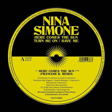 Nina Simone - Remixes - Artists Nina Simone Genre Deep House Release Date 1 Jan 2019 Cat No. SOUTH006 Format 12