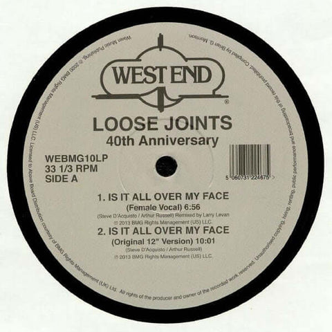 Loose Joints - Is It All Over My Face (40th Anniversary) - Artists Loose Joints Style Disco, Edits Release Date 1 Jan 2020 Cat No. WEBMG10LP Format 2 x 12" Vinyl + 1 x 7" Vinyl - West End Records - West End Records - West End Records - West End Records - Vinyl Record