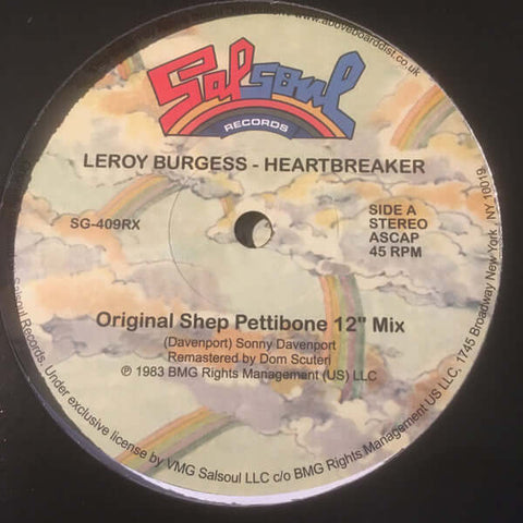 Leroy Burgess - Heartbreaker (Inc. Moplen Remix) - Artists Leroy Burgess, Moplen Style Disco, Remix Release Date 1 Jan 2020 Cat No. SG-409RX Format 12" Vinyl - Salsoul - Vinyl Record