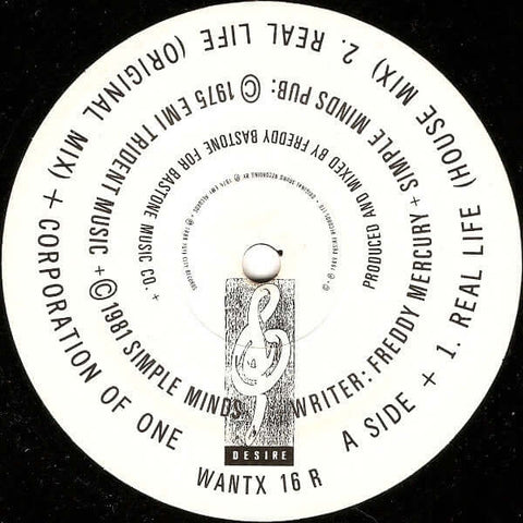 Corporation Of One - The Real Life (House Remix) - Artists Corporation Of One Genre Freestyle, House Release Date 1 Jan 1989 Cat No. WANTX 16 R Format 12" Vinyl - Desire Records - Desire Records - Desire Records - Desire Records - Vinyl Record