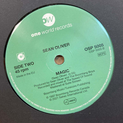 Sean Oliver - You And Me / Magic - Artists Sean Oliver Genre Soul, Deep House Release Date 1 Jan 2021 Cat No. OSP5005 Format 7" Vinyl - One World Records - One World Records - One World Records - One World Records - Vinyl Record