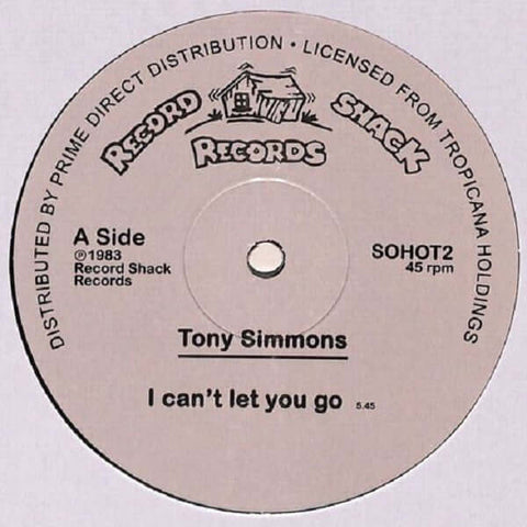 Tony Simmons - I can’t let you go / Galactic Funk - Artists Tony Simmons / Soul Shack Genre Brit-Funk Release Date 1 Jan 2021 Cat No. SOHOT2 Format 12" Vinyl - Record Shack - Record Shack - Record Shack - Record Shack - Vinyl Record