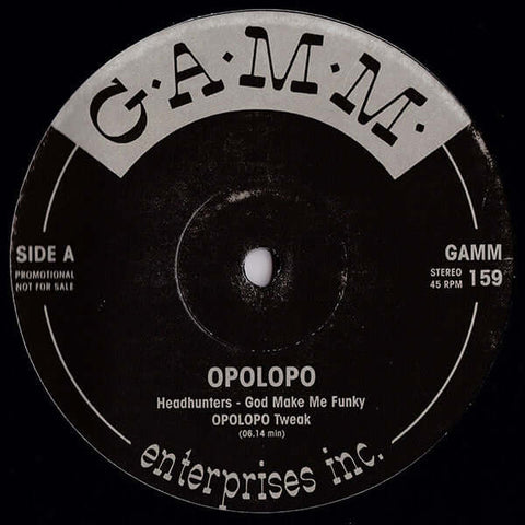 Opolopo - God Make Me Funky - Artists Opolopo Genre Disco, Edits Release Date 1 Jan 2021 Cat No. GAMM159 Format 12" Vinyl - G.A.M.M. - G.A.M.M. - G.A.M.M. - G.A.M.M. - Vinyl Record
