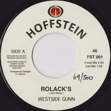Westside Gunn - Rolack's (Numbered) - Artists Westside Gunn Genre Hip Hop, Rap Release Date 3 Dec 2021 Cat No. FST 001 Format 7