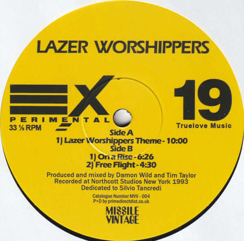 Lazer Worshippers - Lazer Worshippers Theme - Artists Lazer Worshippers Genre Techno, Rave Release Date 1 Jan 2023 Cat No. MVV004 Format 12" Vinyl - Experimental Records - Experimental Records - Experimental Records - Experimental Records - Vinyl Record
