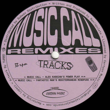Man/ipulate - Music Call Remixes - Artists Man/ipulate Genre Tech House Release Date 3 Nov 2023 Cat No. CMR008 Format 12