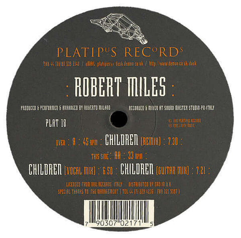 Robert Miles - Children - Artists Robert Miles Genre Trance Release Date 1 Aug 1995 Cat No. PLAT 18 Format 12" Vinyl - Platipus - Platipus - Platipus - Platipus - Vinyl Record