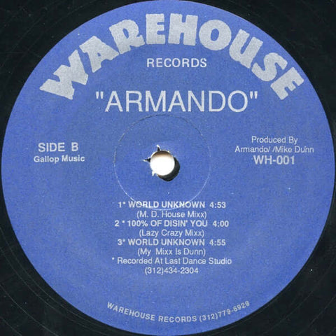 Armando - Land Of Confusion (Remix) - Artists Armando Genre Acid House, House Release Date 1 Jan 1988 Cat No. WH-001 Format 12" Vinyl - Warehouse Records - Warehouse Records - Warehouse Records - Warehouse Records - Vinyl Record