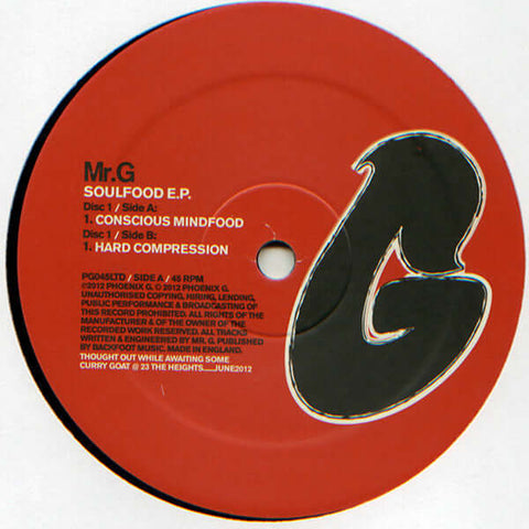 Mr G - Soulfood - Artists Mr G Genre Deep House Release Date 1 Jan 2012 Cat No. PG045LTD Format 2 x 12" Vinyl EP - Phoenix G - Phoenix G - Phoenix G - Phoenix G - Vinyl Record