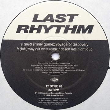 Last Rhythm - Last Rhythm (The 1996 Remixes) Vinly Record