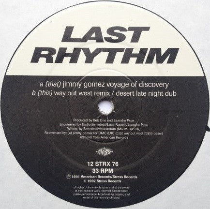 Last Rhythm - Last Rhythm (The 1996 Remixes) - Vinyl Record