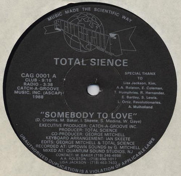 Total Sience - Somebody To Love Vinly Record