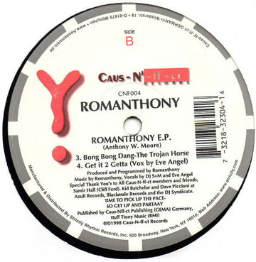 Romanthony - Romanthony - Artists Romanthony Genre Deep House Release Date 1 Jan 1998 Cat No. CNF004 Format 12