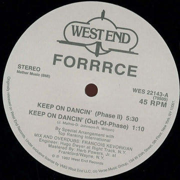 Forrrce - Keep On Dancin' Vinly Record