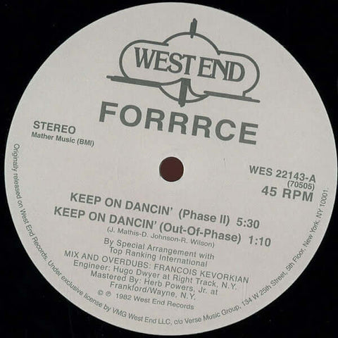 Forrrce - Keep On Dancin' - Vinyl Record