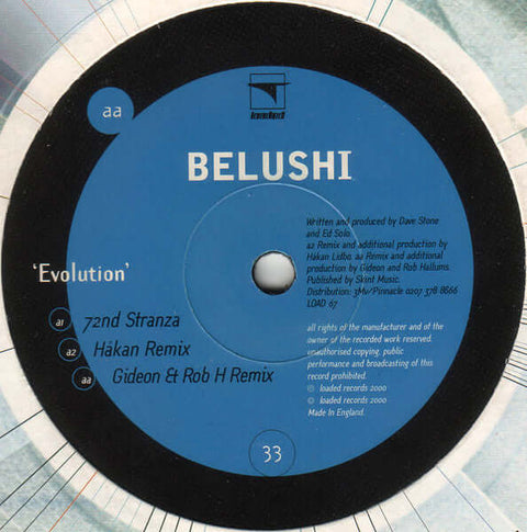 Belushi - Evolution - Artists Belushi Genre Breakbeat, Tech House Release Date 1 Jan 2000 Cat No. LOAD 067 Format 12" Vinyl - Loaded Records - Loaded Records - Loaded Records - Belushi - Evolution - Loaded Records - Loaded Records - Vinyl Record